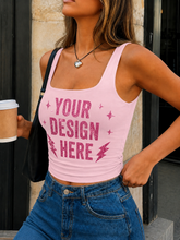 Load image into Gallery viewer, Custom 2000s Square Neck Tank Top
